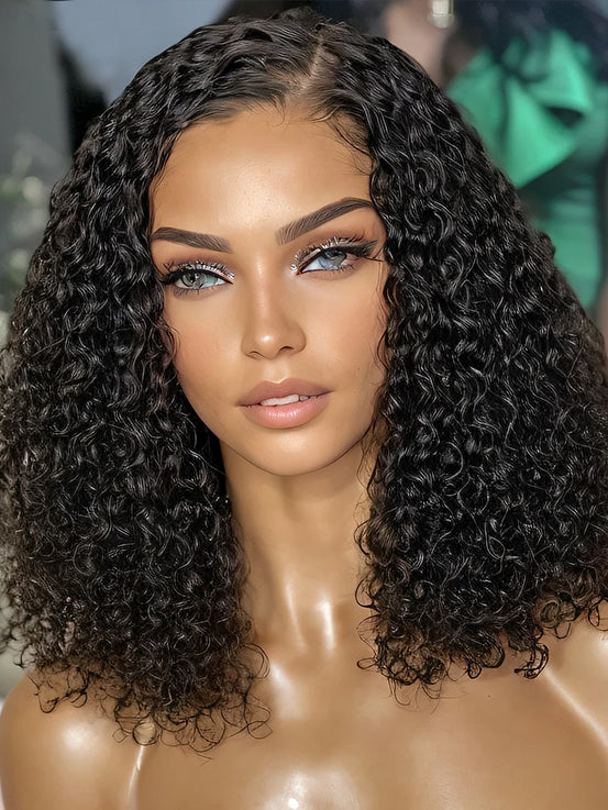 HD Glueless 13x4 Kinky Curly Bob Wigs 100% Human Hair Beginner-Friendly