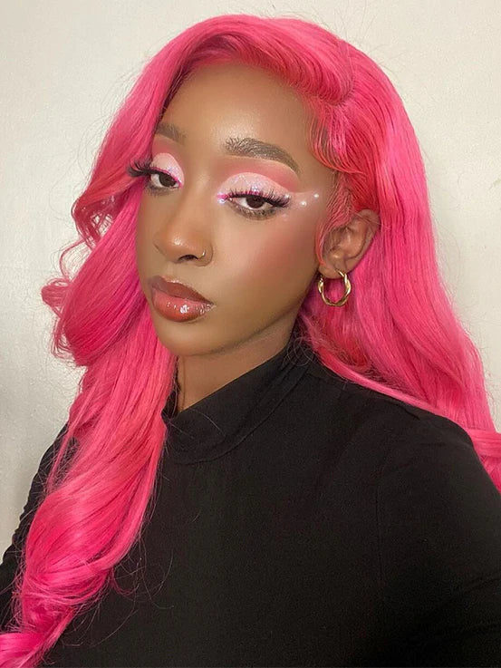 Wear Go Pre Plucked Hot Pink Body Wave 6x4 HD Glueless Wigs