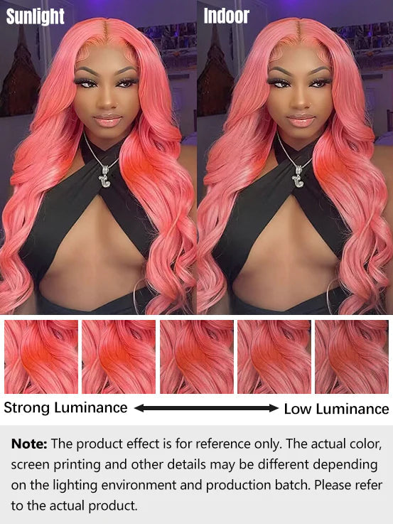 Wear & Go Pink Color 6x4 Lace Closure Pre Plucked Body Wave Glueless Wig