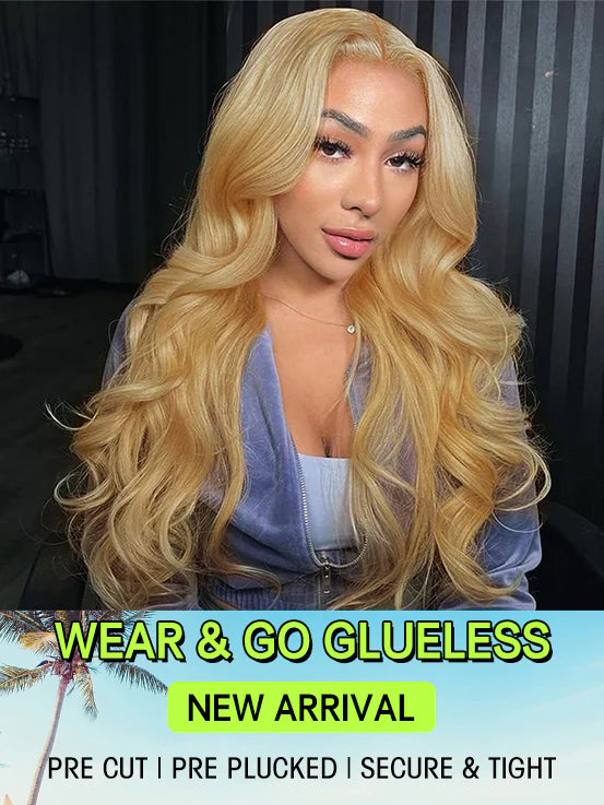 Wear & Go Pre Cut 6x4 Lace Honey Blonde #27 Body Wave Glueless Wig