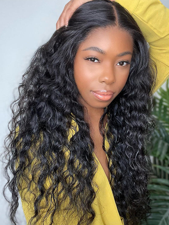 Skin Melted Invisible Lace Loose Deep Wave 6x4 Glueless Lace Closure Wigs