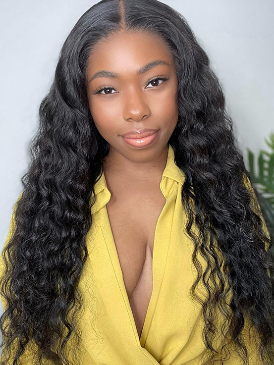 Skin Melted Invisible Lace Loose Deep Wave 6x4 Glueless Lace Closure Wigs