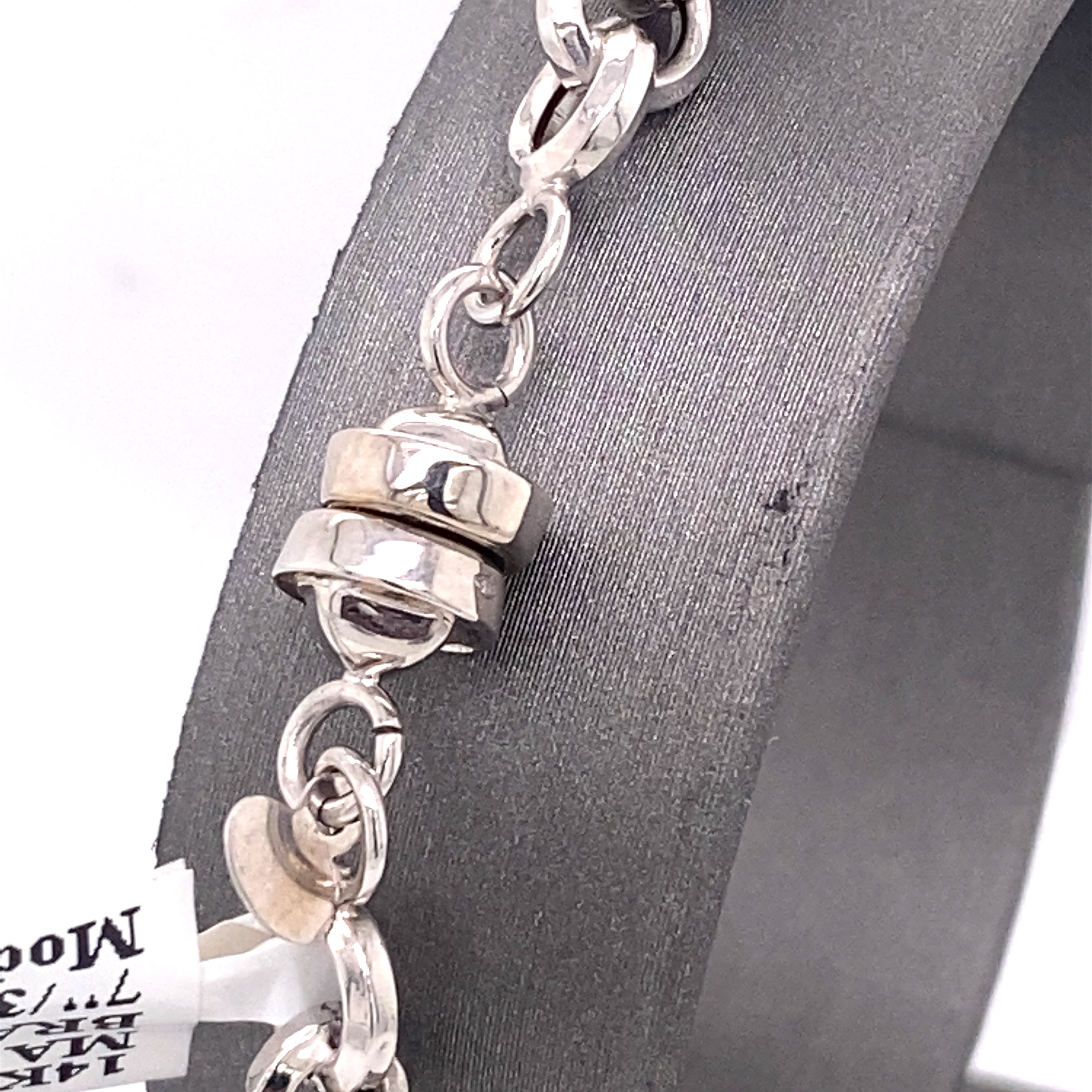 14k White Gold Ladies Chain Bracelet