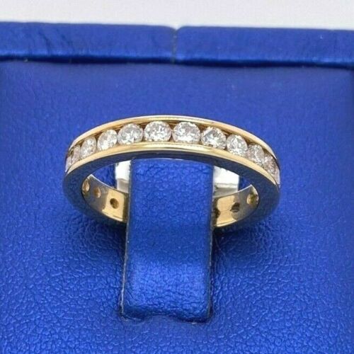 14k Yellow Gold Channel Setting 1.50 CT Diamond Eternity Band, 3.2 g