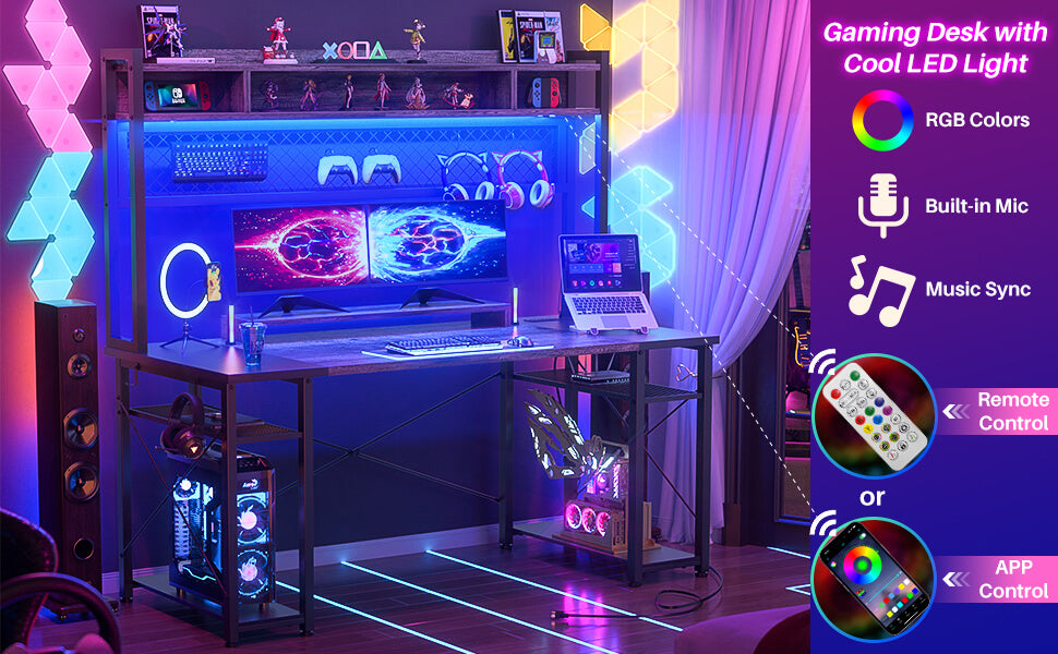 gaming desk with led lights