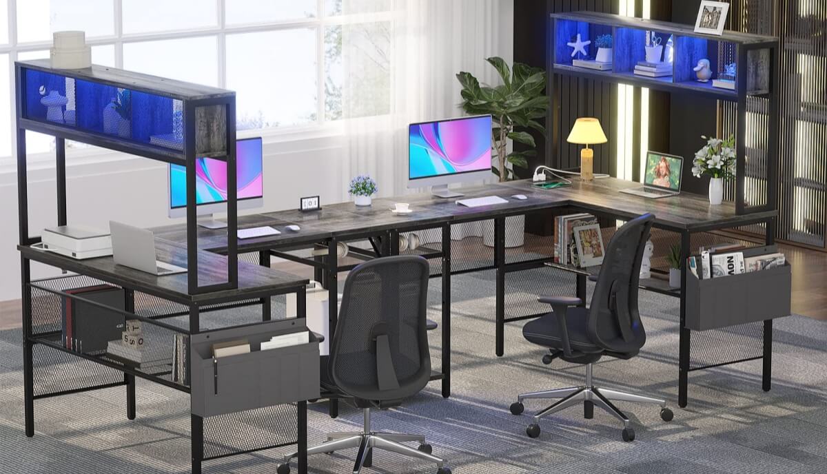 unikito u shaped desk - u shaped office desk with hutch