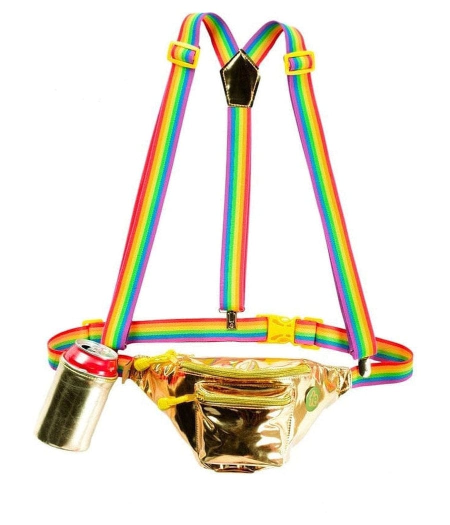 The Gold Rainbow Fanny Pack and Suspenders