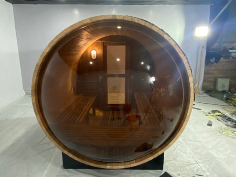 Barrel Sauna With Panoramic View Window