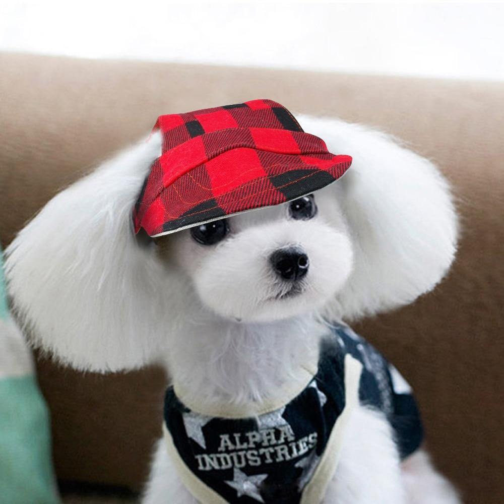 Plaid Summer Dog Baseball Cap