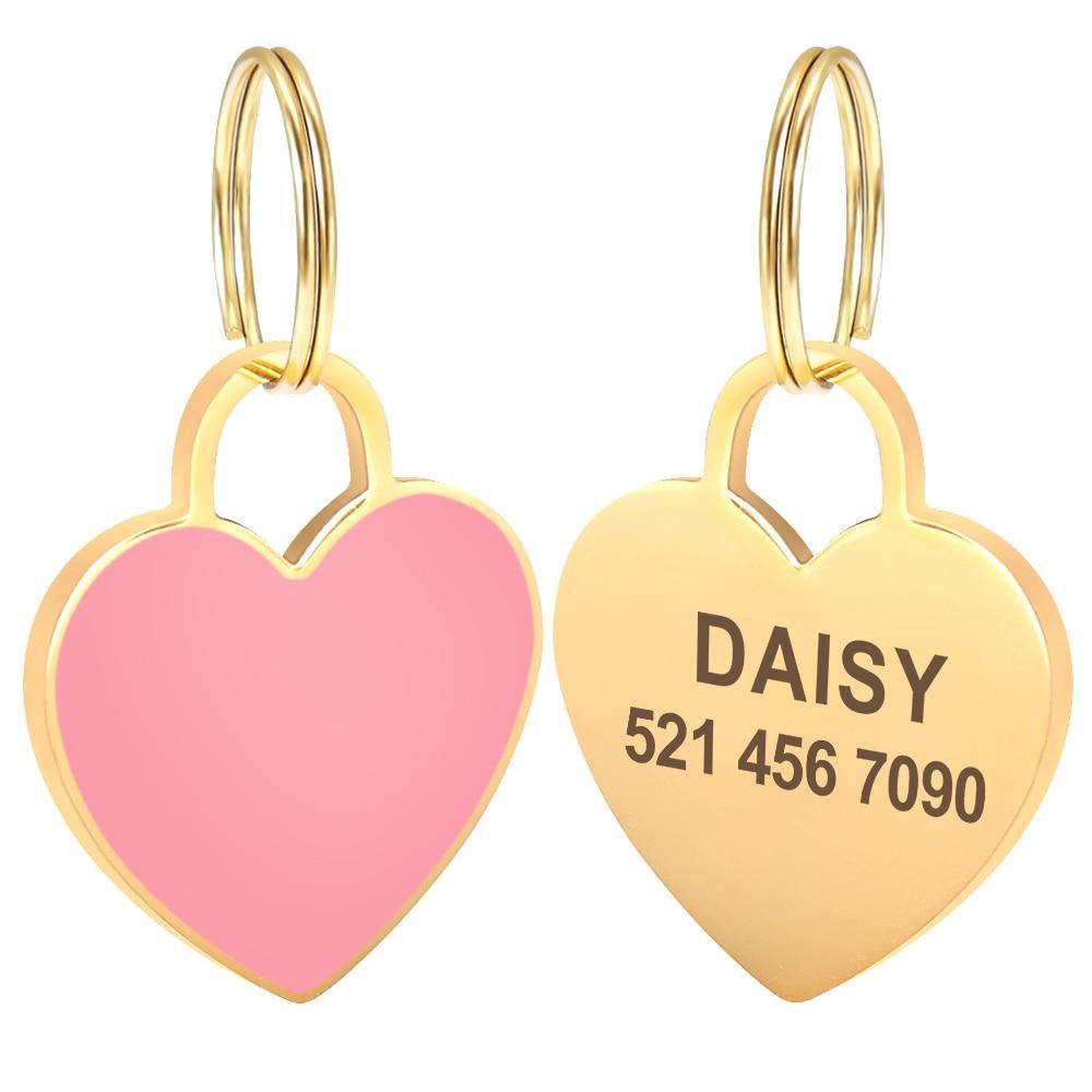 Custom Heart Shaped Dog ID Tag