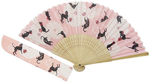 Japanese Traditional Fan SENSU Neko Cat L:210mm Pattern K-109