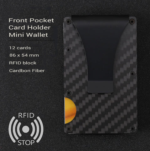 RFID Carbon Fiber Wallet with Metal Money Clip - Brilliant Promos