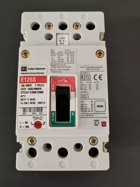 Cutler-Hammer circuit breaker E125H, E125S, EGS3100AFG, EGH3050AFG