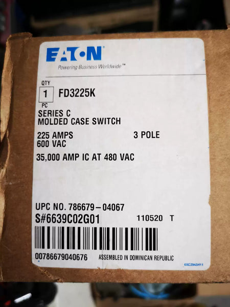 Eaton Cutler-Hammer Circuit Breaker FD-K FD3225K 6639C02G01