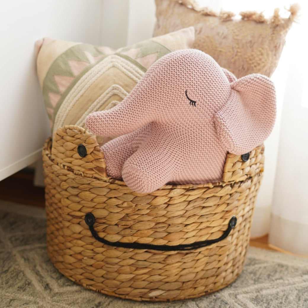 Hand-Woven Water Hyacinth Frog Basket