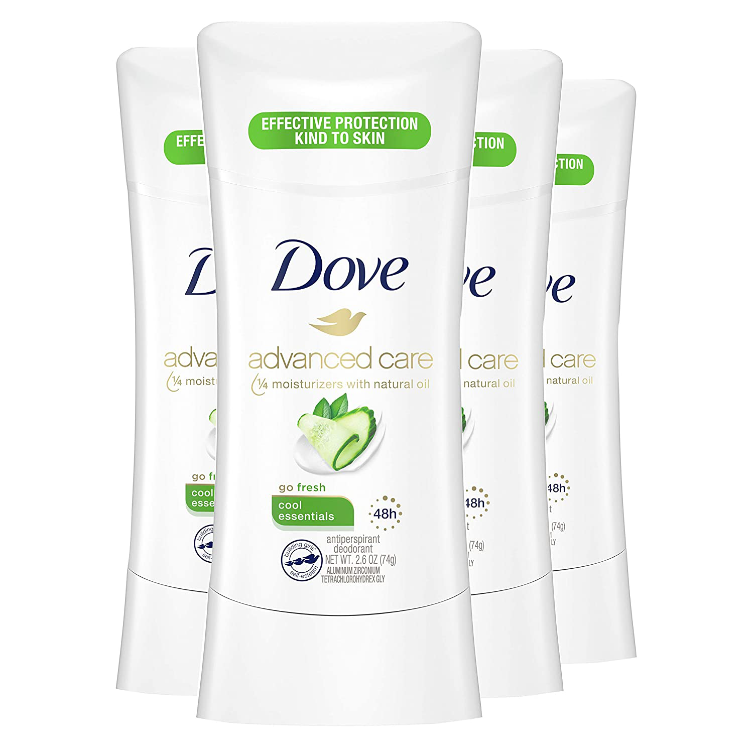 Dove Antiperspirant Deodorant with 48 Hour Protection Advance Cool Essentials Deodorant for Women 2.6 Oz 3 Count