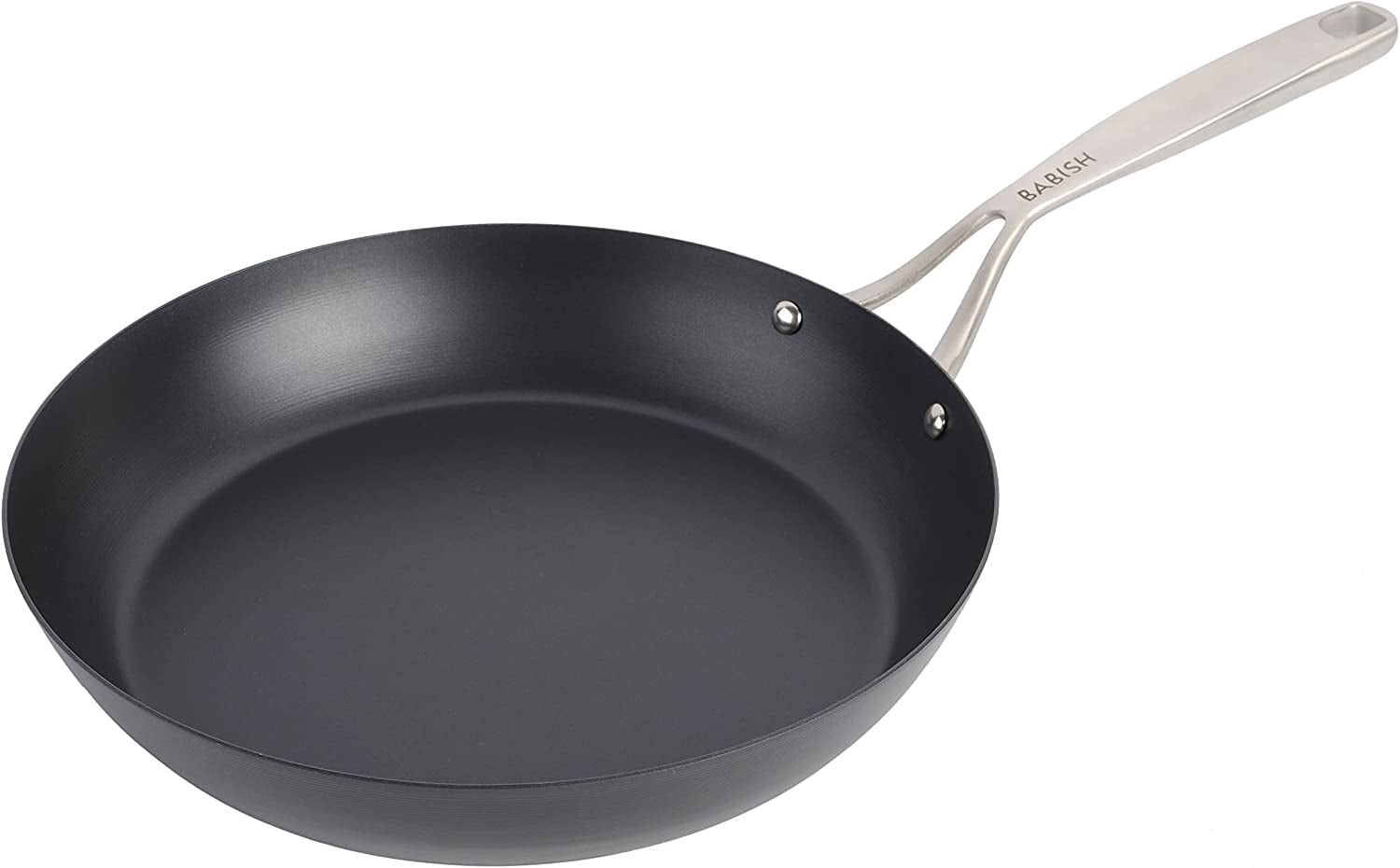 Babish Carbon Steel Flat Bottom Wok and Stir Fry Pan, 14-Inch