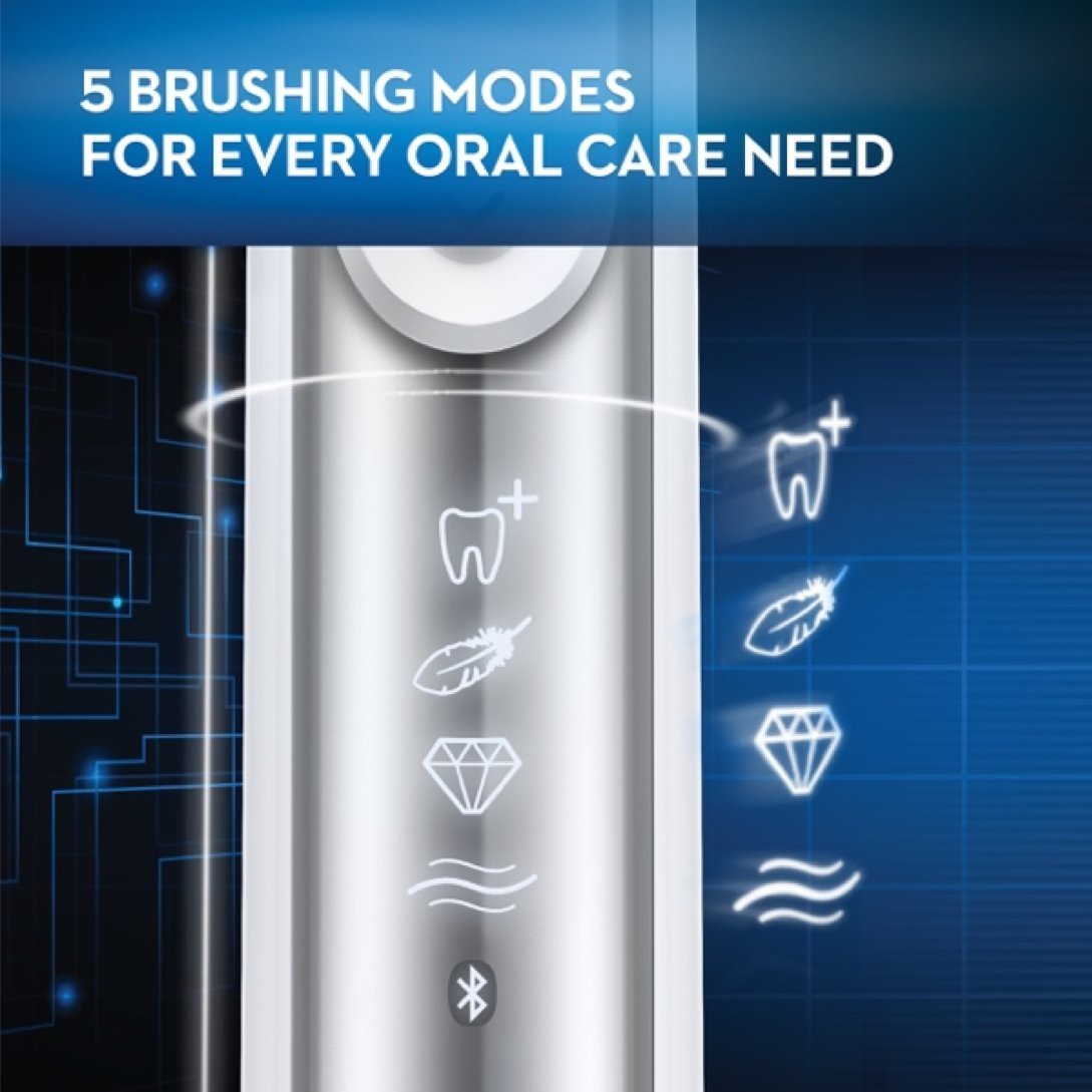 Oral-B 7500 Electric Toothbrush with Replacement Brush Heads and Travel Case, White