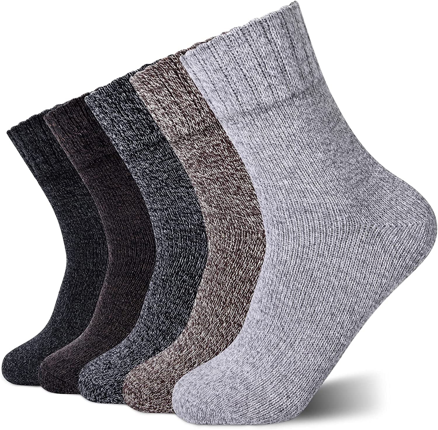 5 Pairs Womens Wool Socks Thick Knit Warm Winter Socks for Women Cozy Comfy Socks