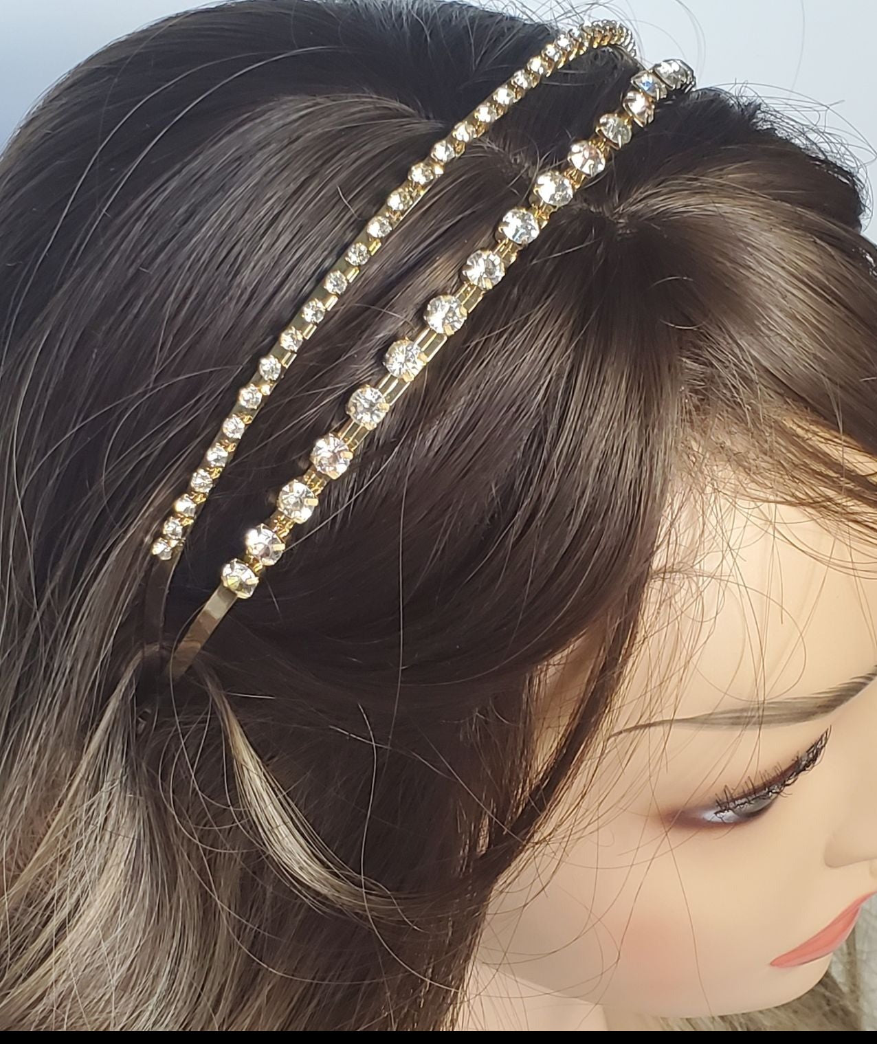 Metal Split Rhinestone Headband  A New Day Gold