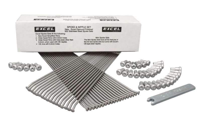 Excel Rear Spoke/Nipple Set - 9 Gauge / 28 Qty - Silver