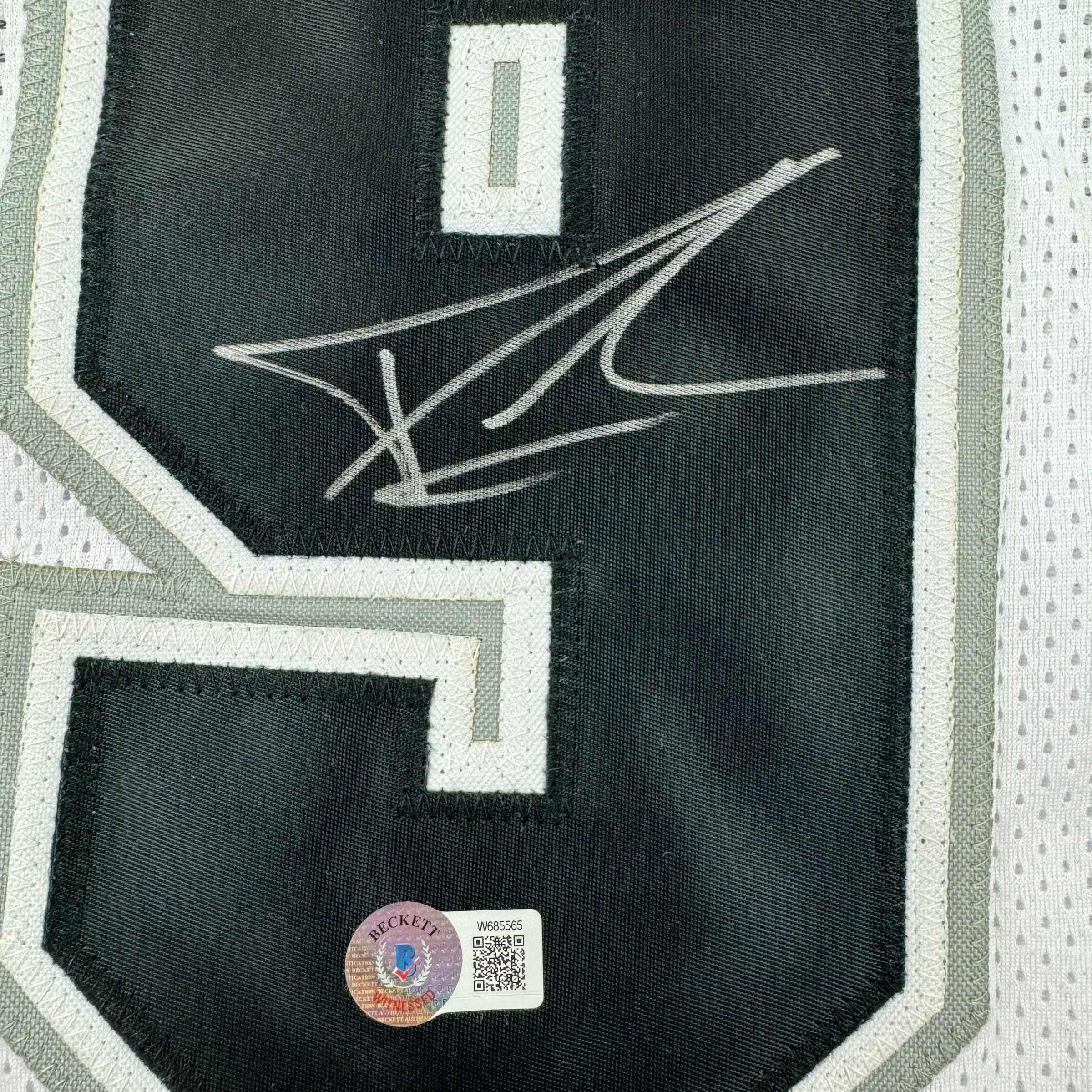 Autographed/Signed Tony Parker San Antonio White Basketball Jersey Beckett BAS COA