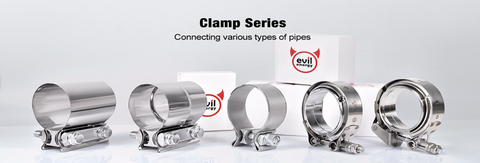 Exhaust clamp series connecting various types of pipes