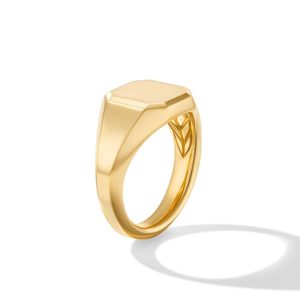 Streamline Signet Ring in 18K Yellow Gold, 14mm