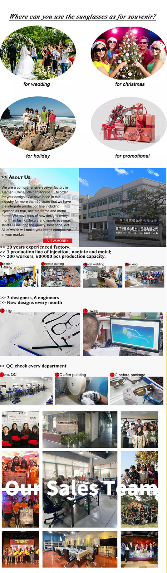 Sunglasses Xiamen factory manufacturer