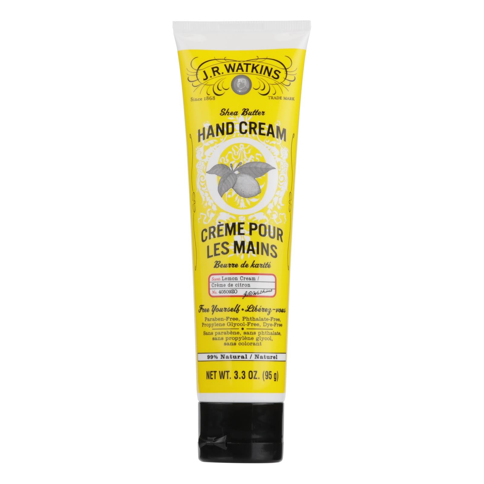 J.r. Watkins - Hand Cream - Lemon - Case Of 3-3.3 Fz