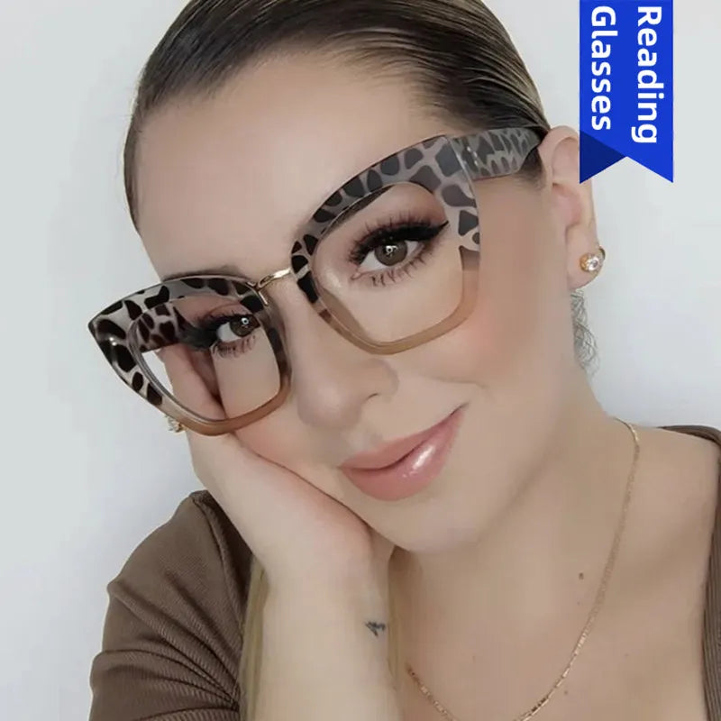 Oversized Acetate Frame Women Optical Clear Corrective Short-sighted Hyperopia Eyewear