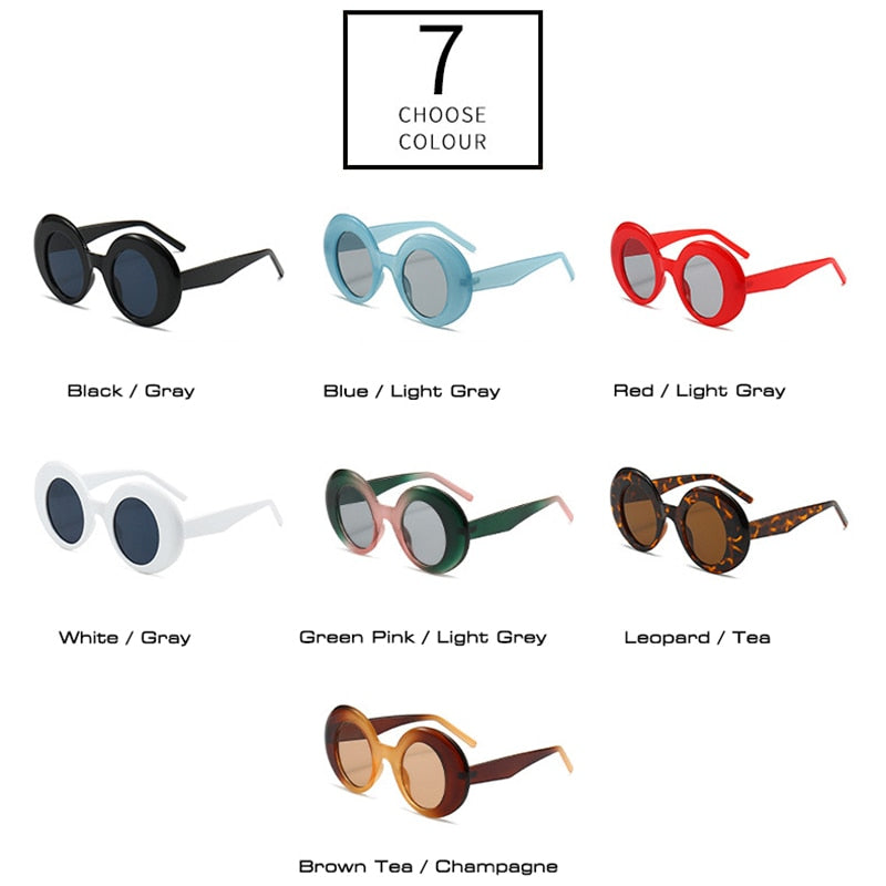 SO&EI Retro Oversized Oval Punk Sunglasses