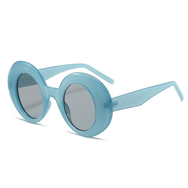 SO&EI Retro Oversized Oval Punk Sunglasses