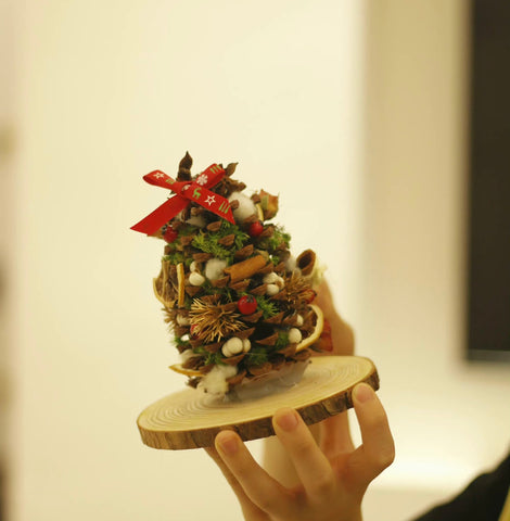 “Tiny pine cone made Christmas tree”