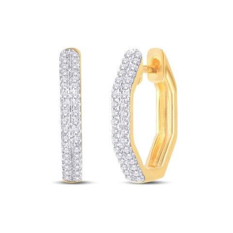 10K yellow gold 0.22 CTW diamond hoop EARRINGS