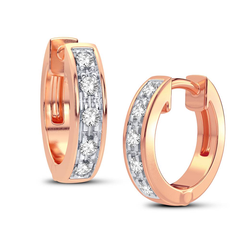 10K rose gold 0.05 CTw Diamond Earrings