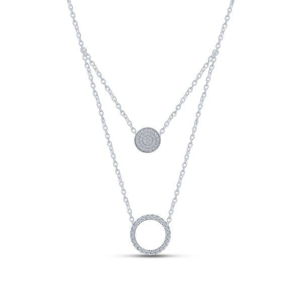 925 Silver 0.50 ctw Double-Circle Pendant