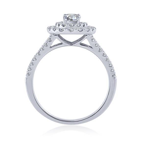 14K White Gold 1.00 CTW DIAMOND Oval Halo ENGAGEMENT Ring