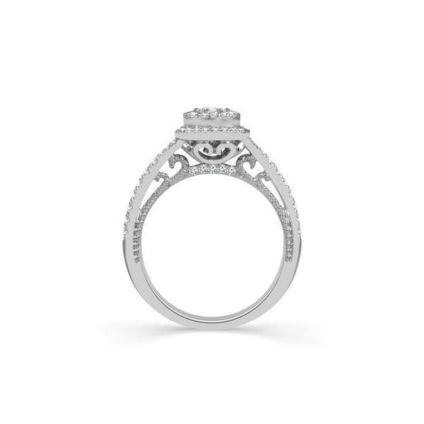 14K White Gold 0.75 CTW Diamond Halo Engagement Ring