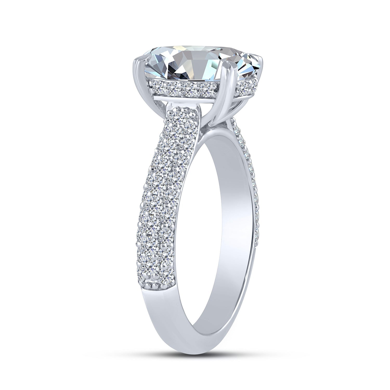 14K White Gold 4.00 CTW Lab-Grown Oval Diamond Engagement Ring