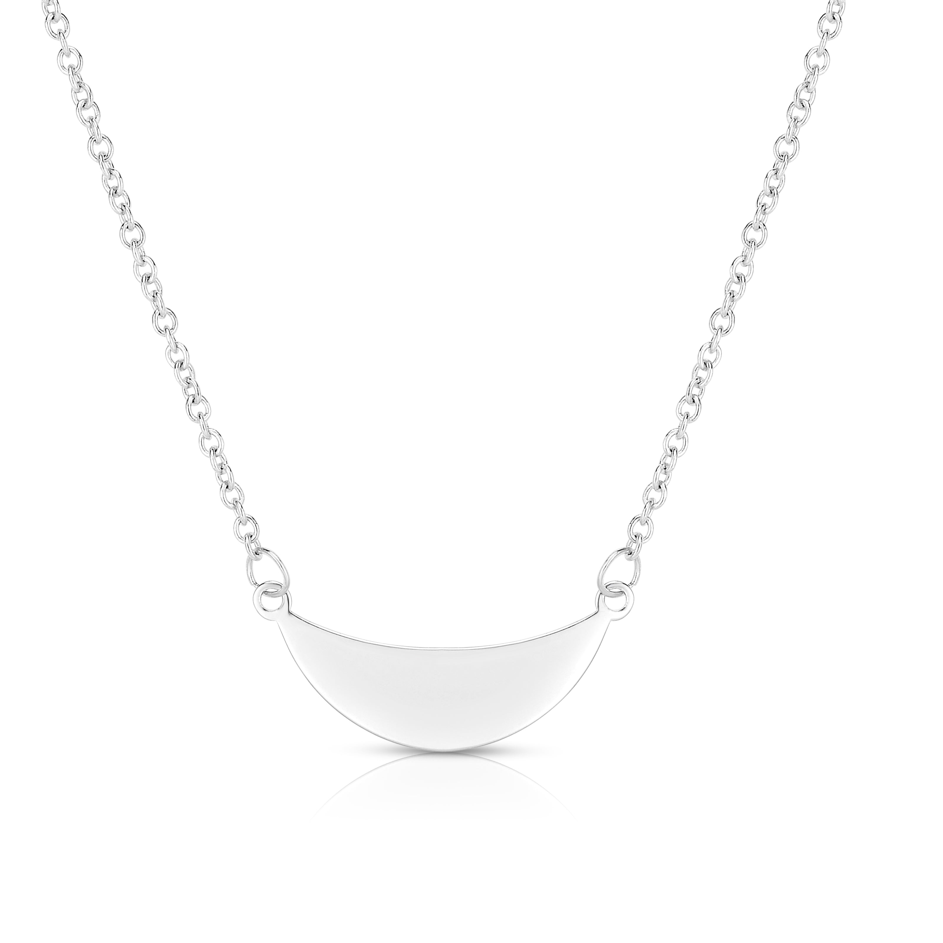 14K Gold Polished Crescent Necklace