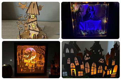 Wooden Halloween Shadow Box