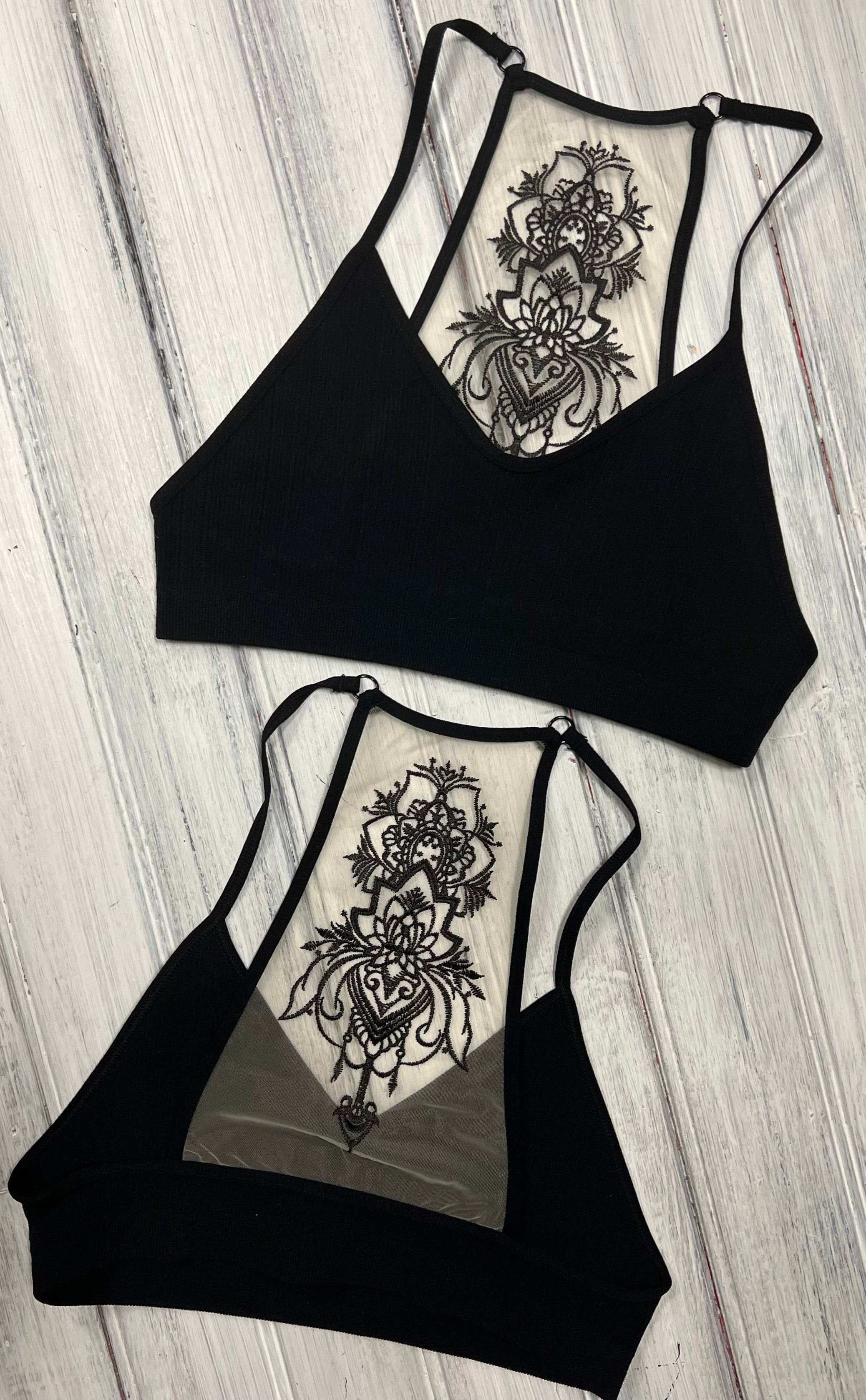 Tattoo Bralette in Black or White