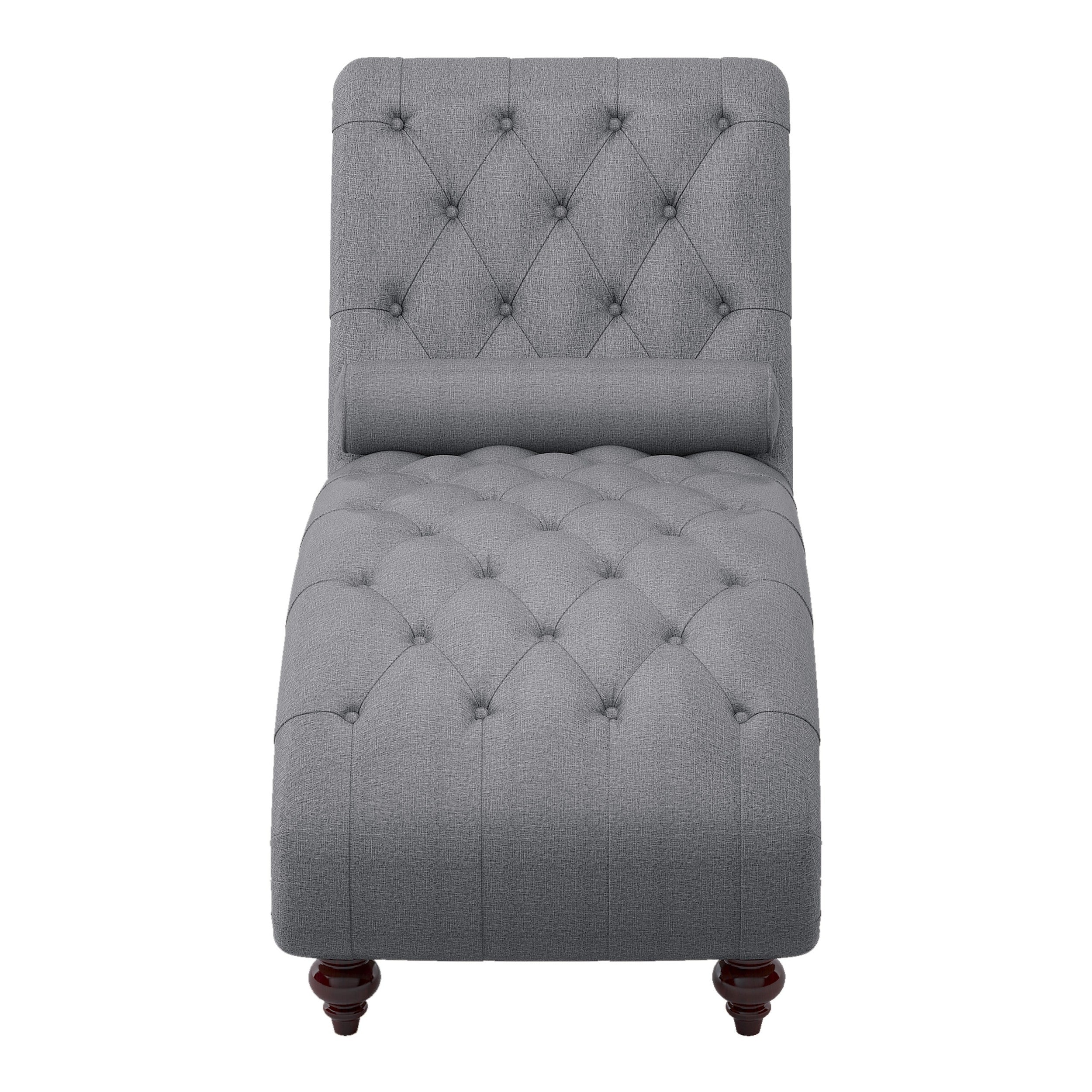 Modern Stylish Brown Color 1pc Chaise Button Tufted