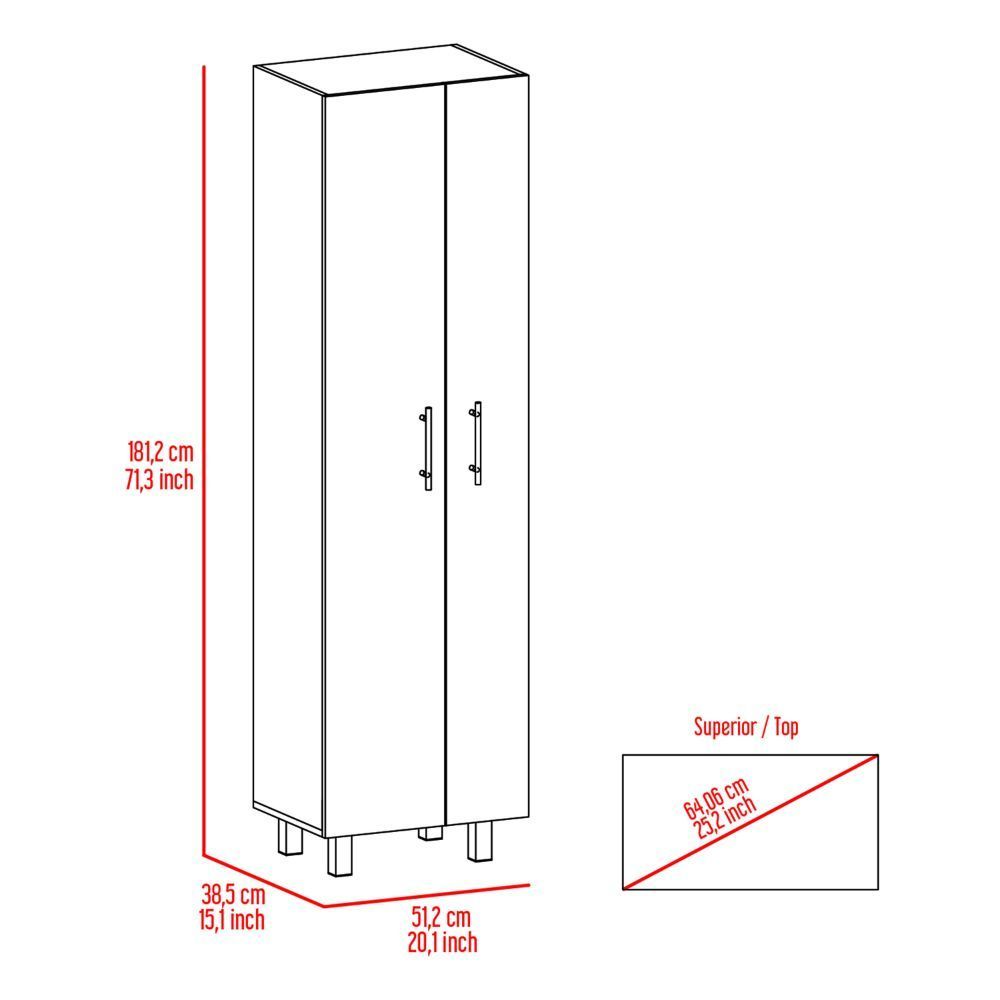 Halifax 2 Door Rectangle Closet Pantry White