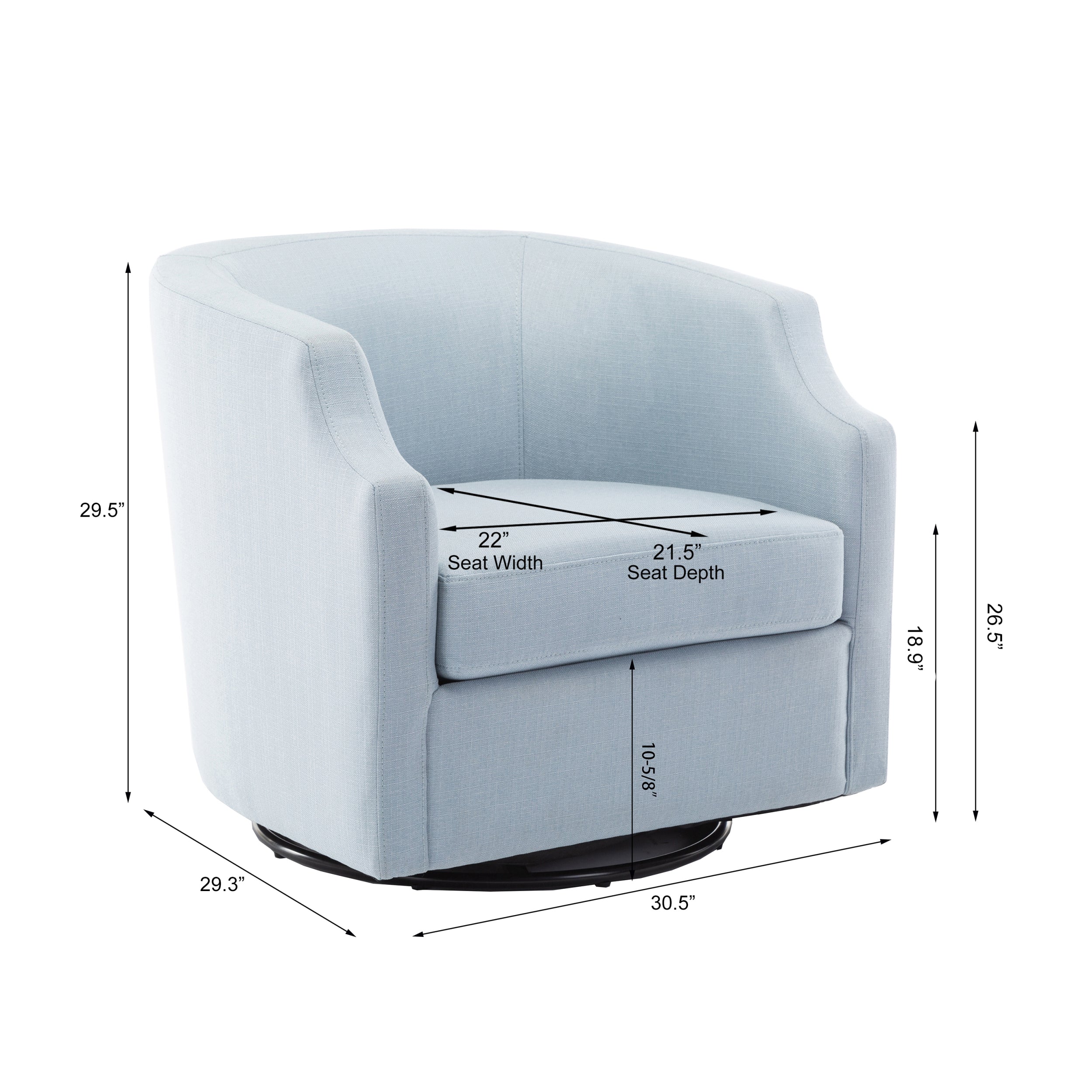 Isabelle Linen Swivel Glider Barrel Chair