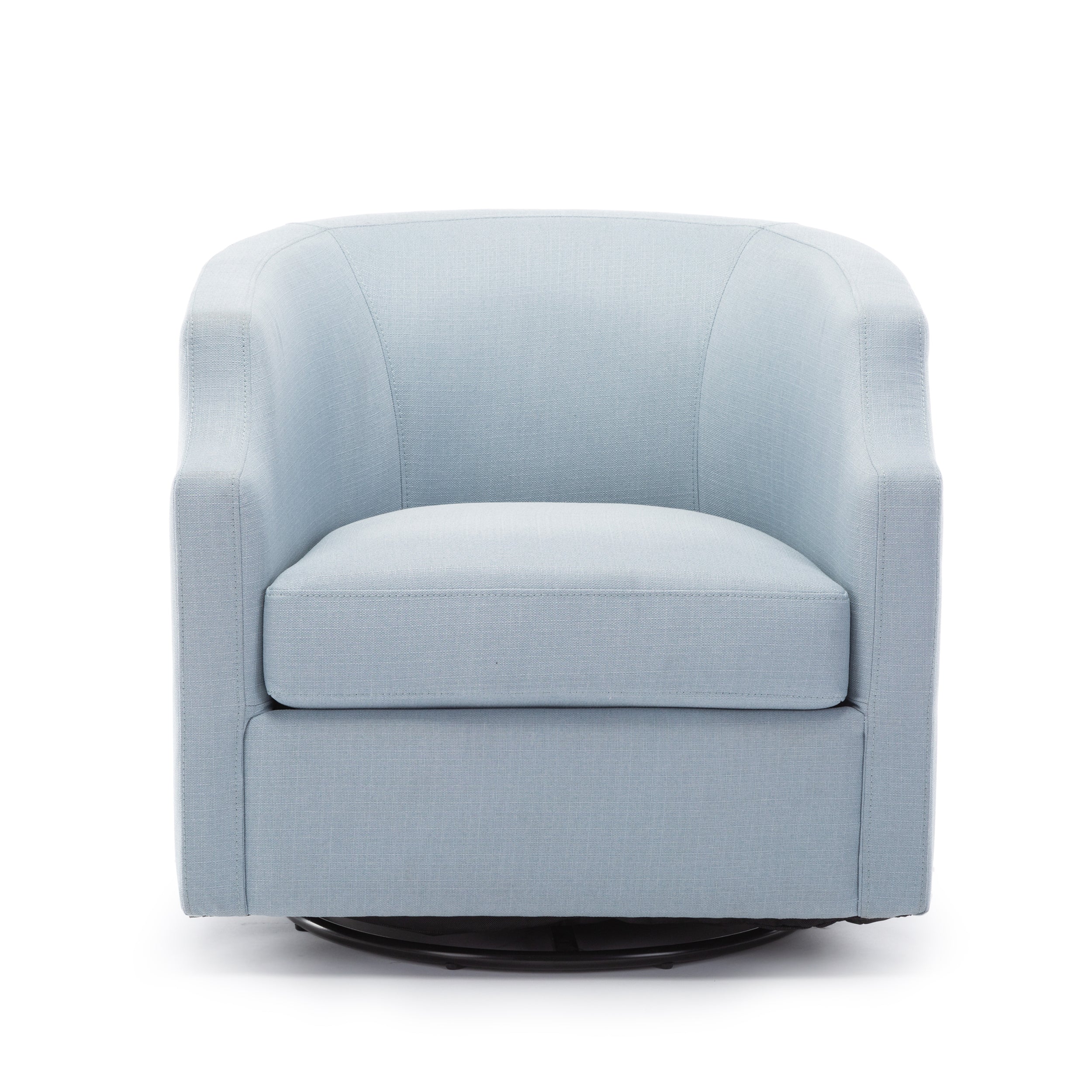 Isabelle Linen Swivel Glider Barrel Chair