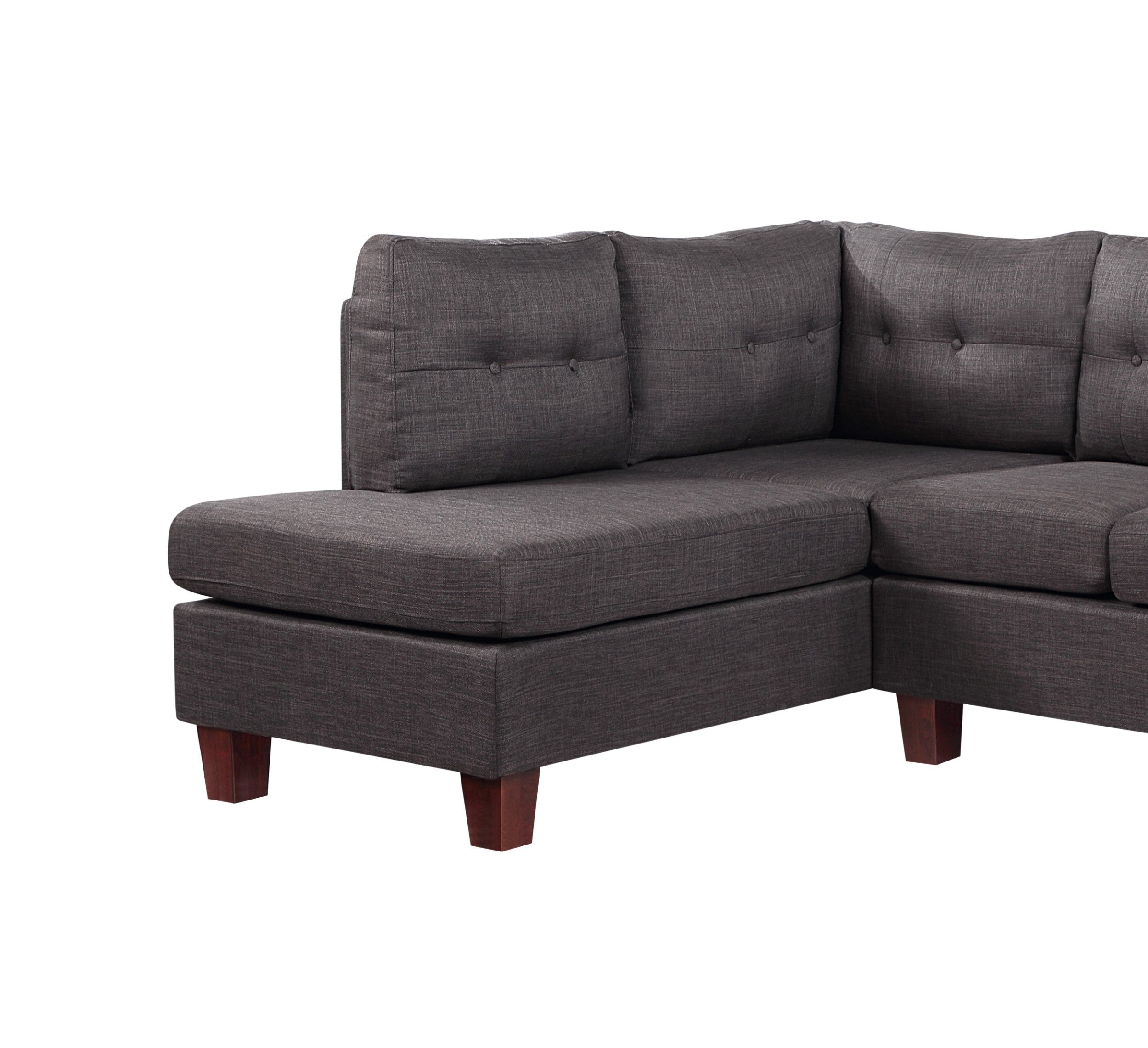 Dalia Dark Gray Linen Modern Sectional Sofa with Left