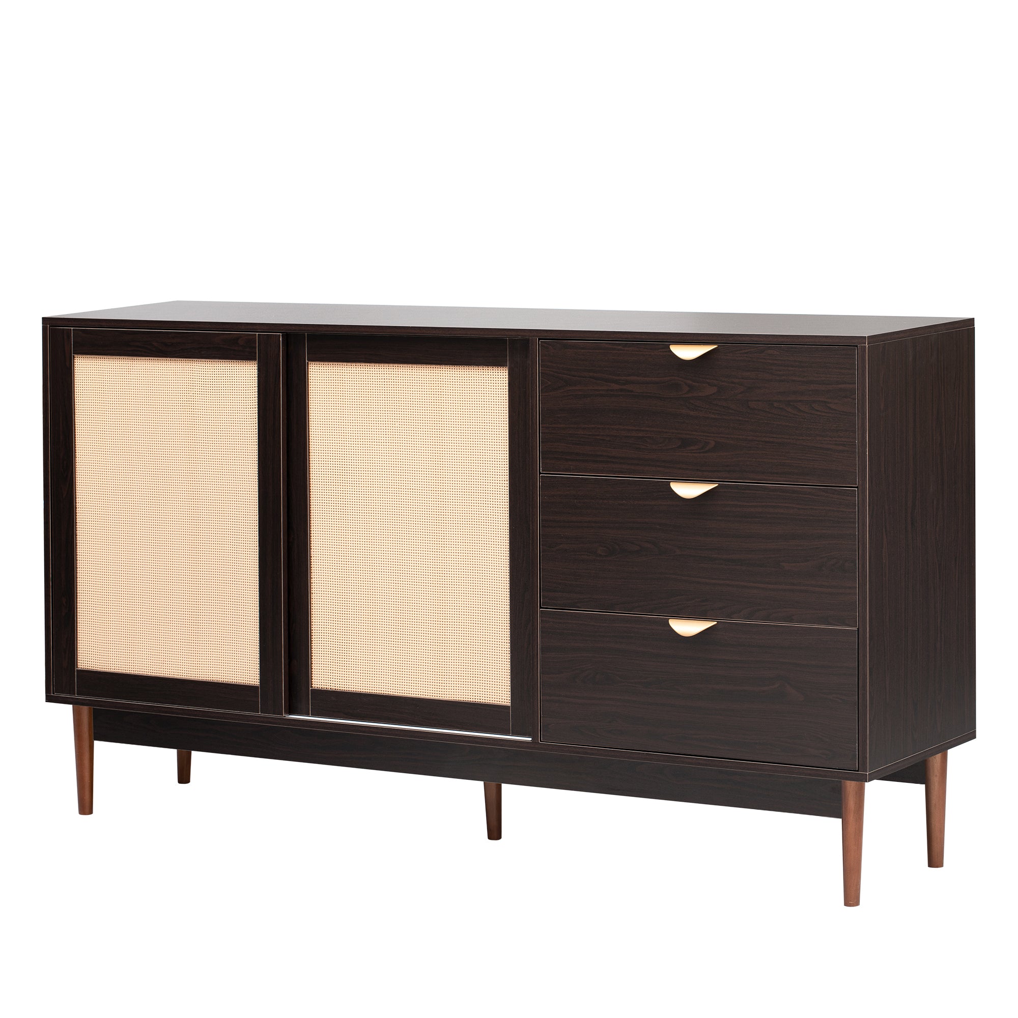 U Style Featured Two door Storage Cabinet with Three