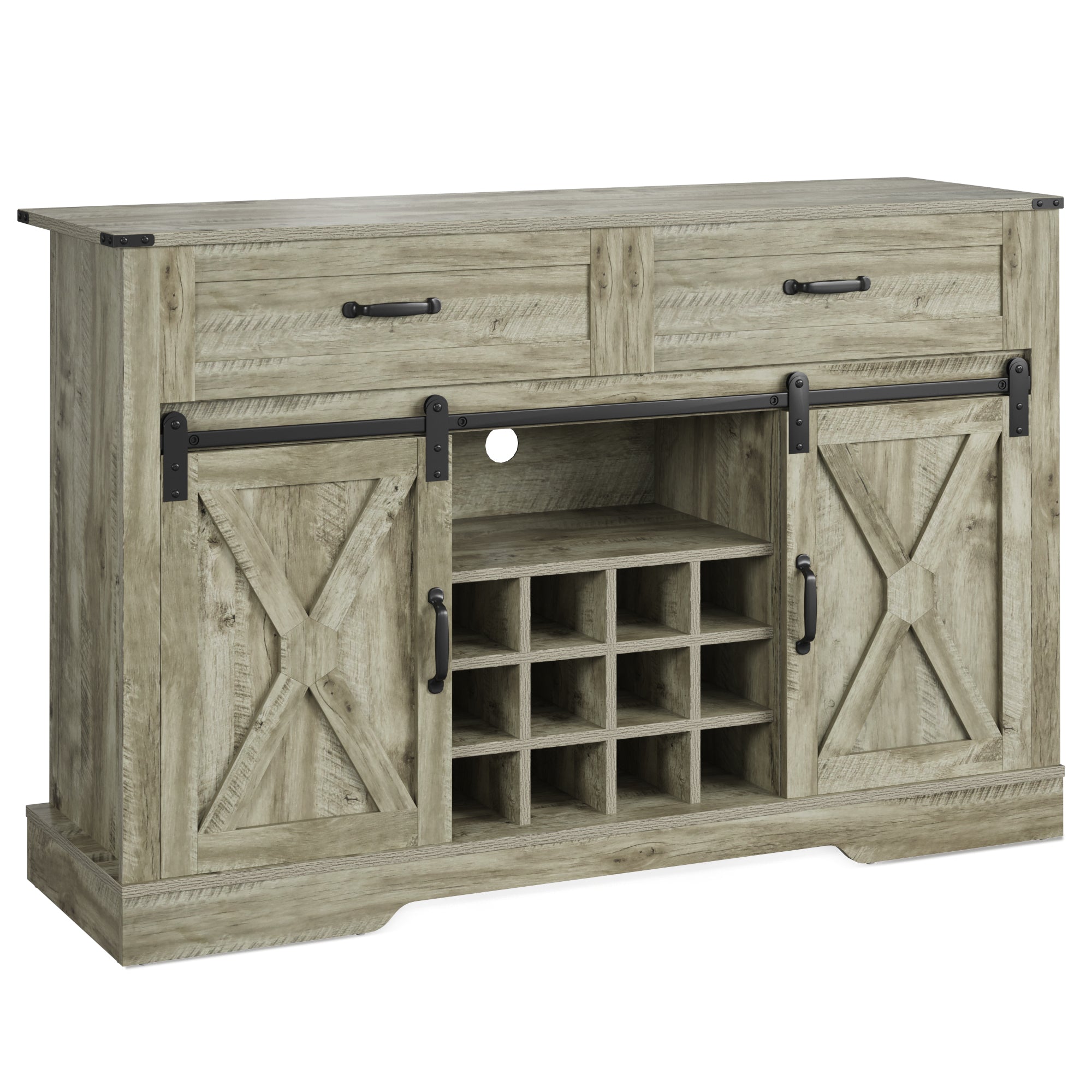 Farmhouse Storage Sideboard Buffet Coffee Bar Cabinet